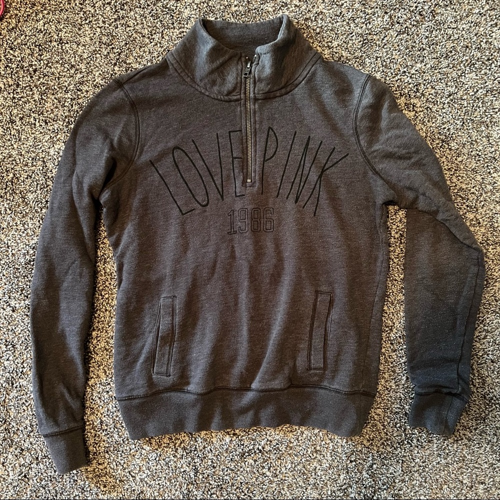 Pink VS | Womens Quarter Zip | Grey | XS
